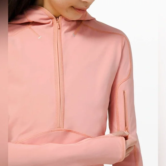 Lululemon Break a Trail 1/2 Zip Hoodie Pink Pastel Size 6 - Picture 6 of 12